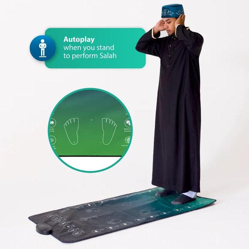 Adults & Reverts Interactive Prayer Mat (Teal) | Learn Salah Step by Step