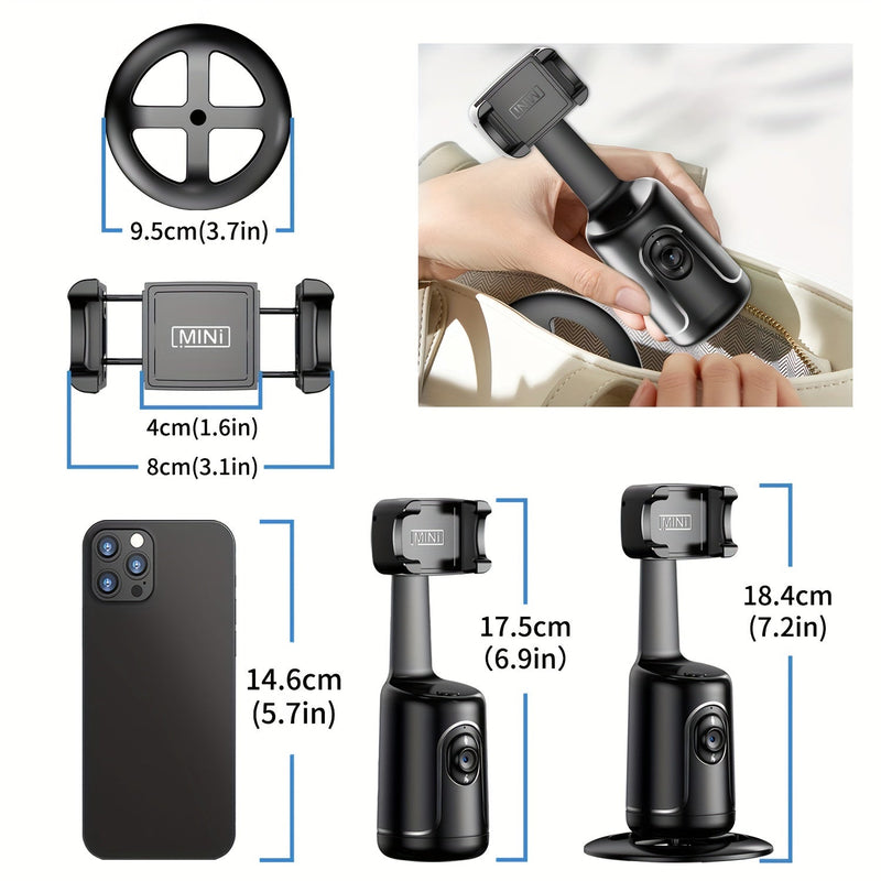 360 Degree Auto Tracking Phone Tripod - Smart Face Tracking