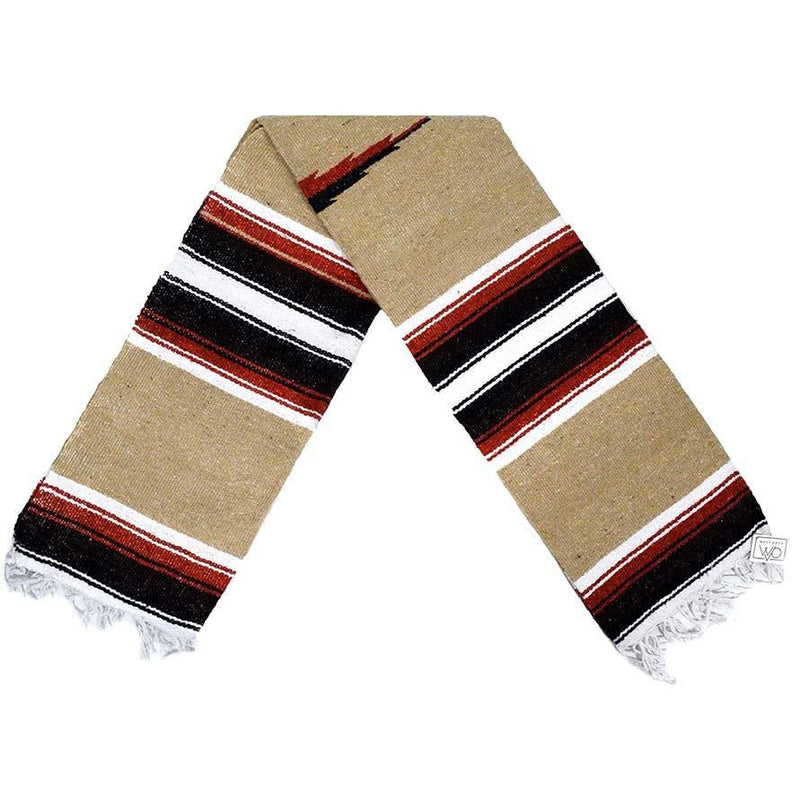 Autumn Earth Baja Diamond Beige Mexican Blanket