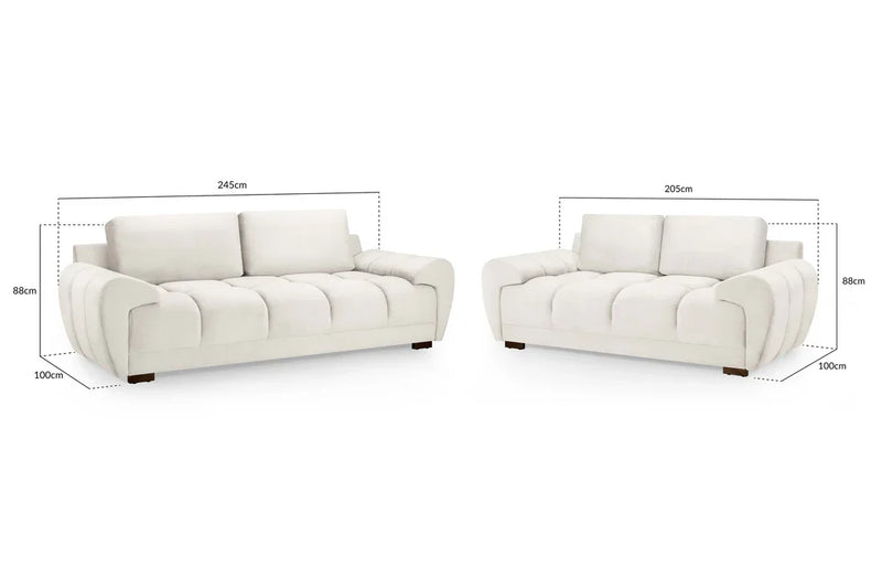 Azzuro  Fabric 3+2 Seater Sofa Set
