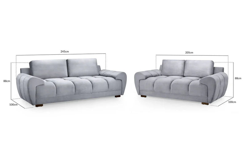 Azzuro  Fabric 3+2 Seater Sofa Set
