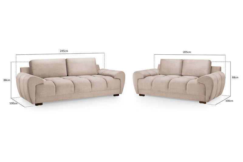 Azzuro  Fabric 3+2 Seater Sofa Set