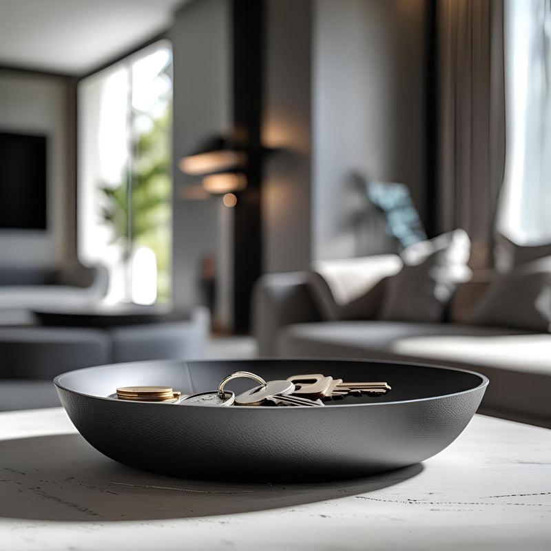 Modern Fuzzy Coin & Key Tray | Flat Minimalist Catchall