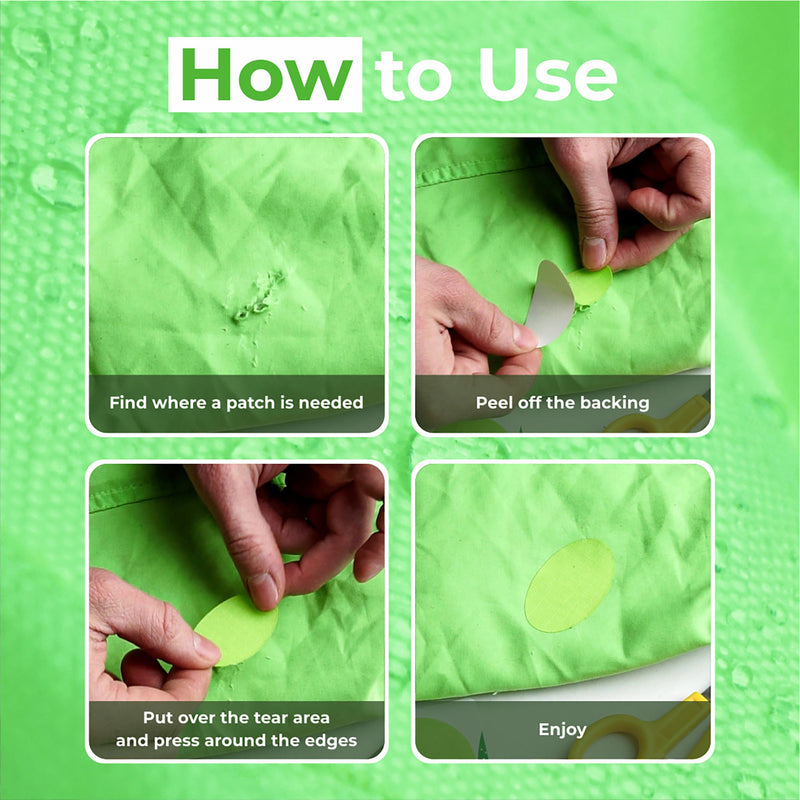 Repair Patches (30+ Colours) for Puffer Jackets, Tents, Upholstery - Stick On, Waterproof, Tear-Cold-Heat-Resistant