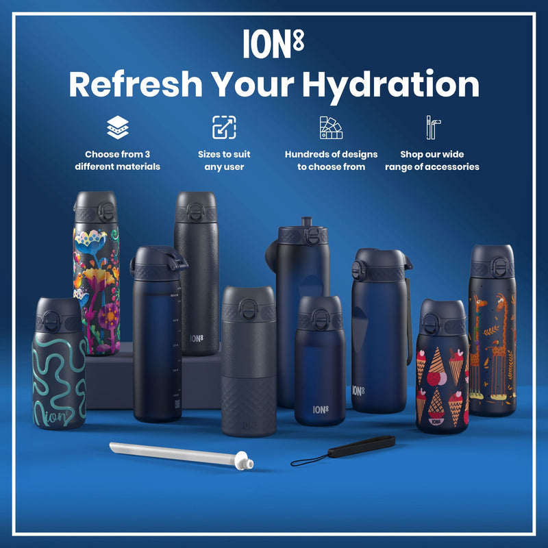 Leak Proof 1 Litre Water Bottle, Stainless Steel, Ash Navy, 1L