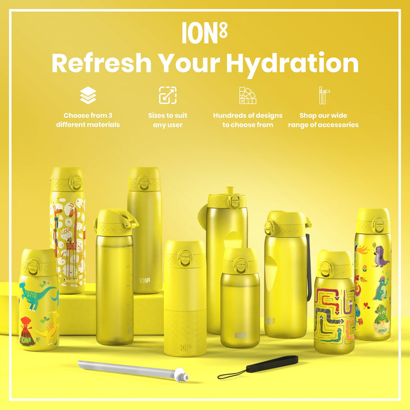 Leak Proof Thermal  Water Bottle, Insulated Steel, Yellow, 320ml (11oz)