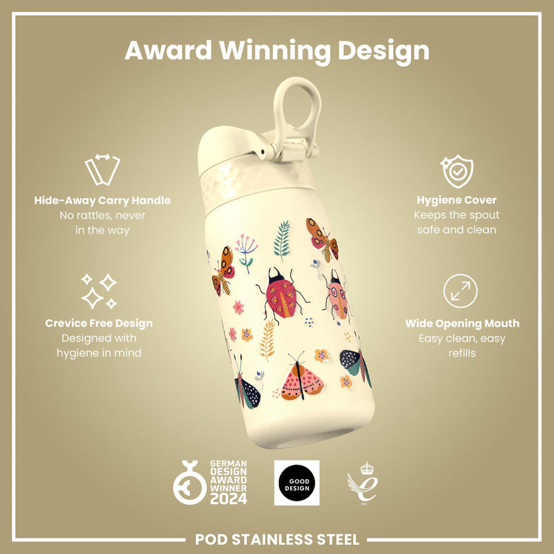 Leak Proof Kids Water Bottle, Stainless Steel, Bugs Life, 400ml (13oz)