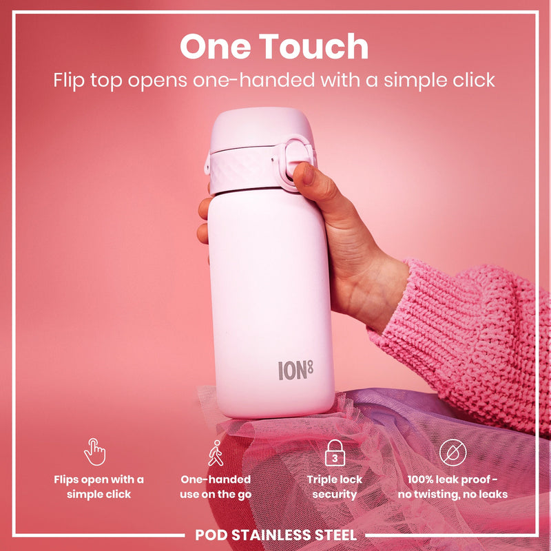 Leak Proof Kids Water Bottle, Stainless Steel, Lilac Dusk, 400ml (13oz)