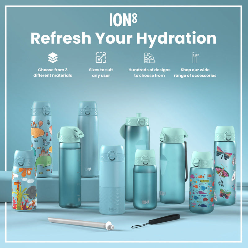 Leak Proof Slim Water Bottle, Recyclon, Sonic Blue, 500ml (18oz)