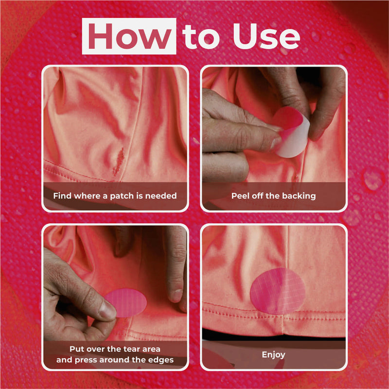 Repair Patches (30+ Colours) for Puffer Jackets, Tents, Upholstery - Stick On, Waterproof, Tear-Cold-Heat-Resistant