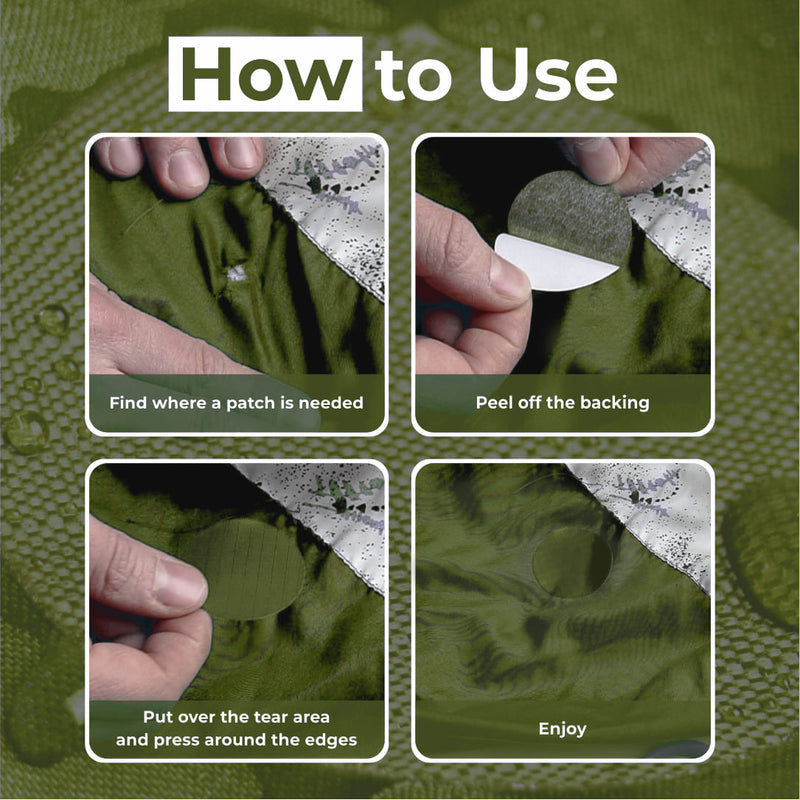Repair Patches (30+ Colours) for Puffer Jackets, Tents, Upholstery - Stick On, Waterproof, Tear-Cold-Heat-Resistant