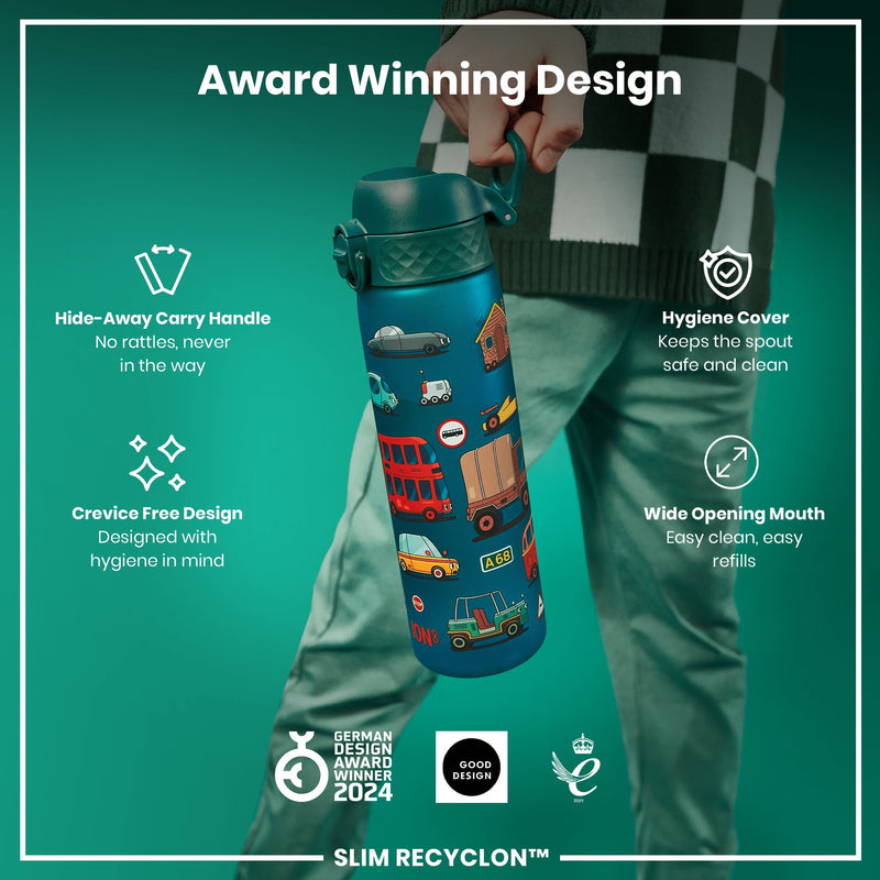 Leak Proof Slim Water Bottle, Recyclon, Automobile, 500ml (18oz)