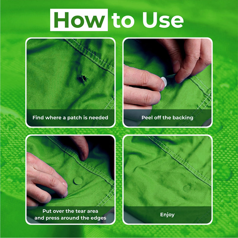 Repair Patches (30+ Colours) for Puffer Jackets, Tents, Upholstery - Stick On, Waterproof, Tear-Cold-Heat-Resistant