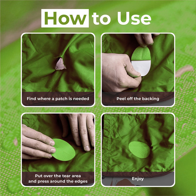 Repair Patches (30+ Colours) for Puffer Jackets, Tents, Upholstery - Stick On, Waterproof, Tear-Cold-Heat-Resistant