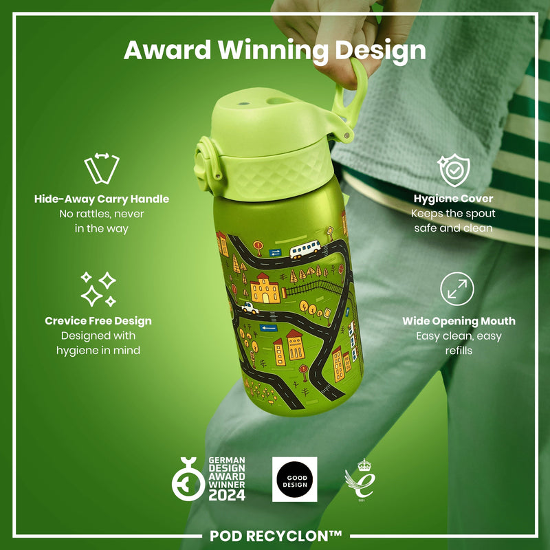 Leak Proof Kids Water Bottle, Recyclon, Cars, 350ml (12oz)