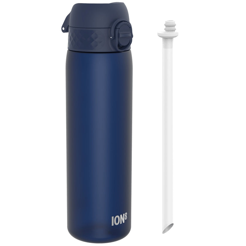 Leak Proof Medium Water Bottle with Straw, Recyclon, Navy, 500ml (18oz)
