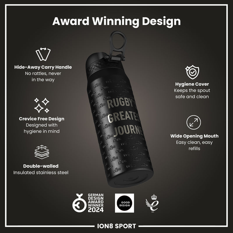 Lions X ION8 Insulated Steel Water Bottle, British & Irish Lions, Rugbys Greatest Journey, 750ml (24oz)