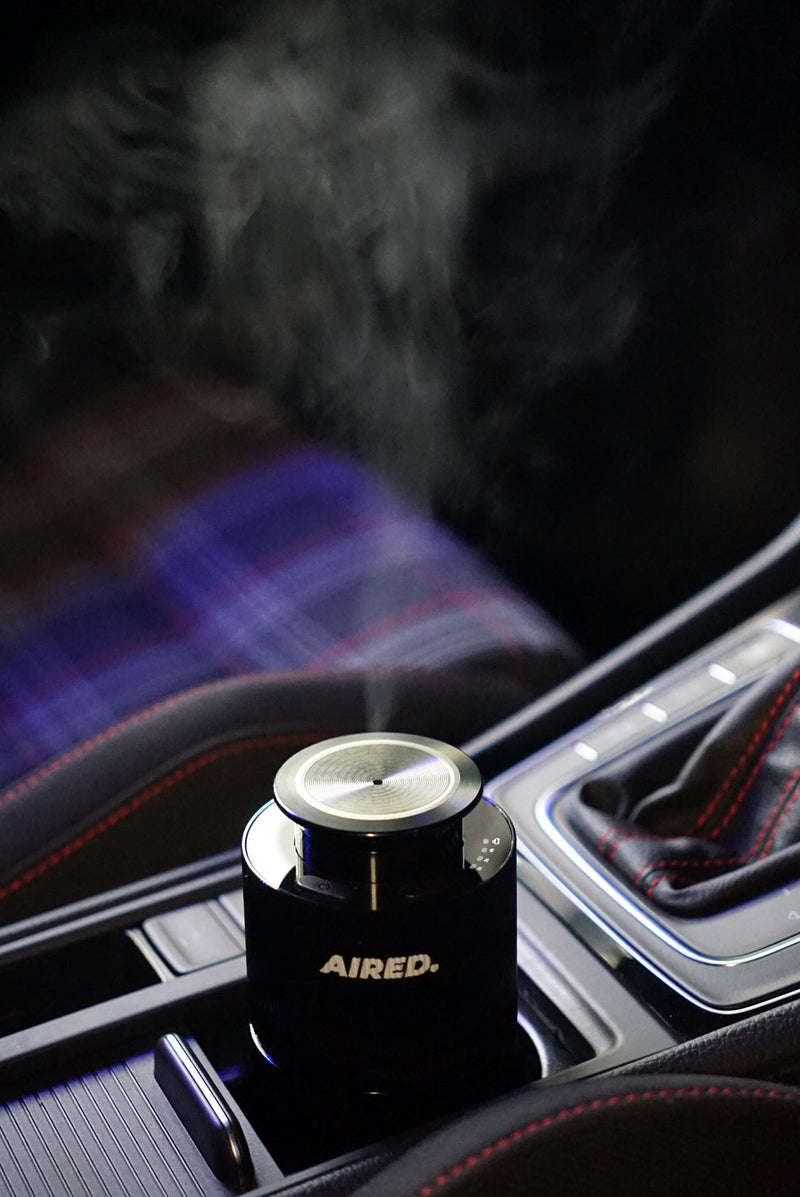 PRO1 In-Car / Home Mini Luxury Electronic Rechargeable Essential Oils Diffuser By AIRED. (BLACK)