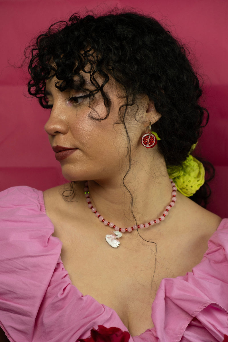 Pomegranate Hoop Earrings