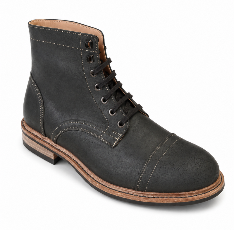 Grafton | Men's Cap Toe Boot | Black
