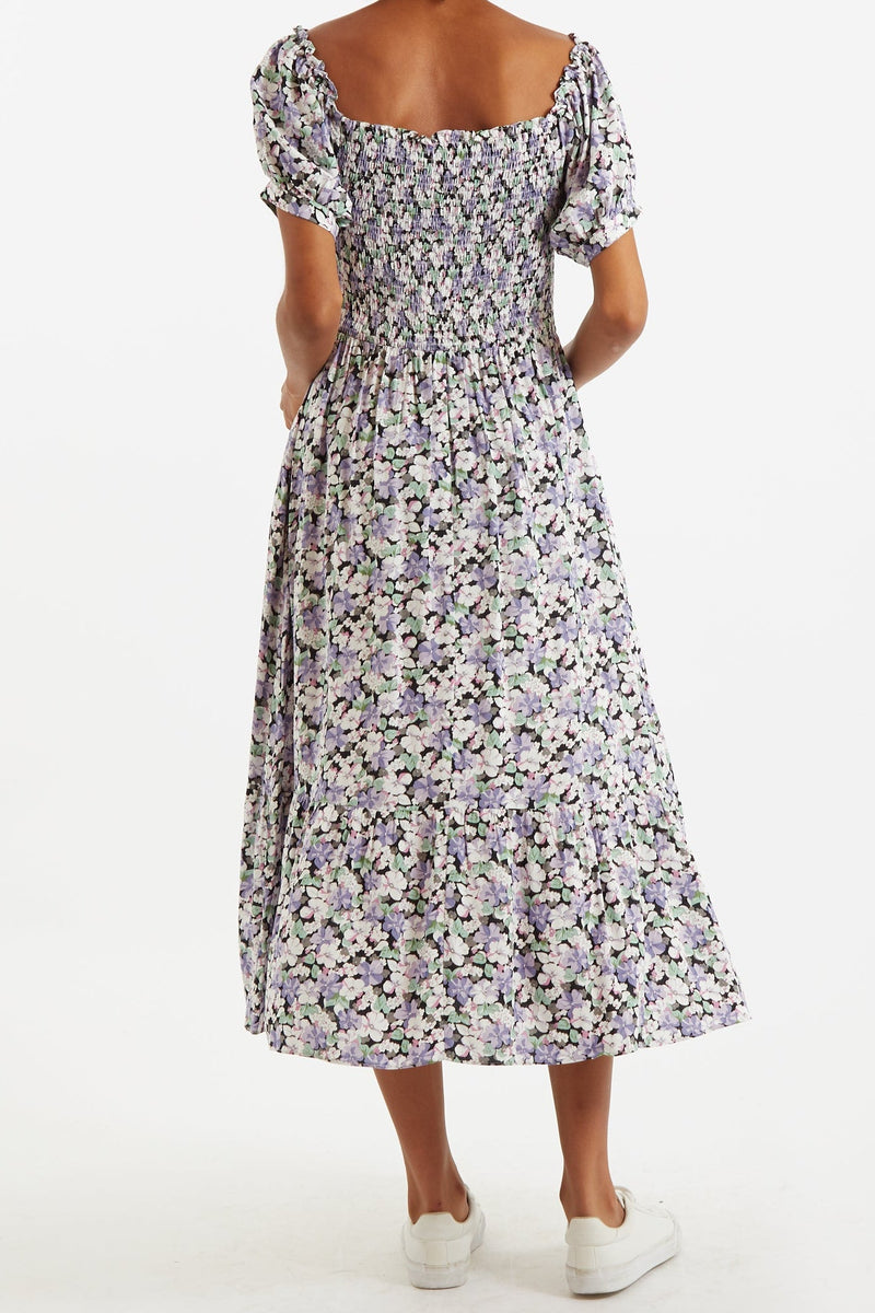 Babette Liseron Shirred Bodice Midi Dress