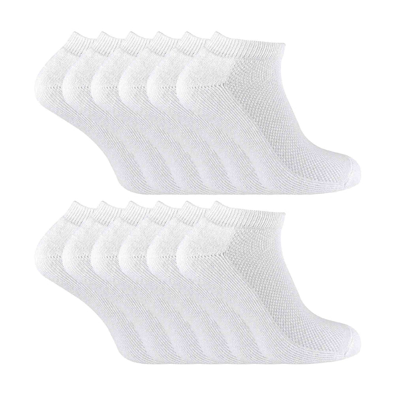 12 Pack Boys & Girls Breathable Bamboo Low Cut Running Socks
