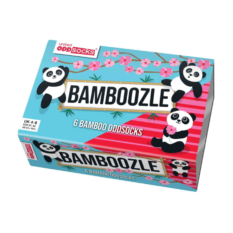 6 Pack Ladies Bamboo Panda Design Odd Socks in Gift Box