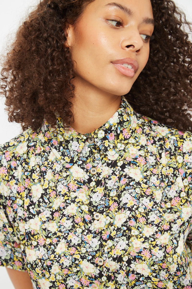 Louche Barclay Petal Parade Print Short Sleeve Blouse