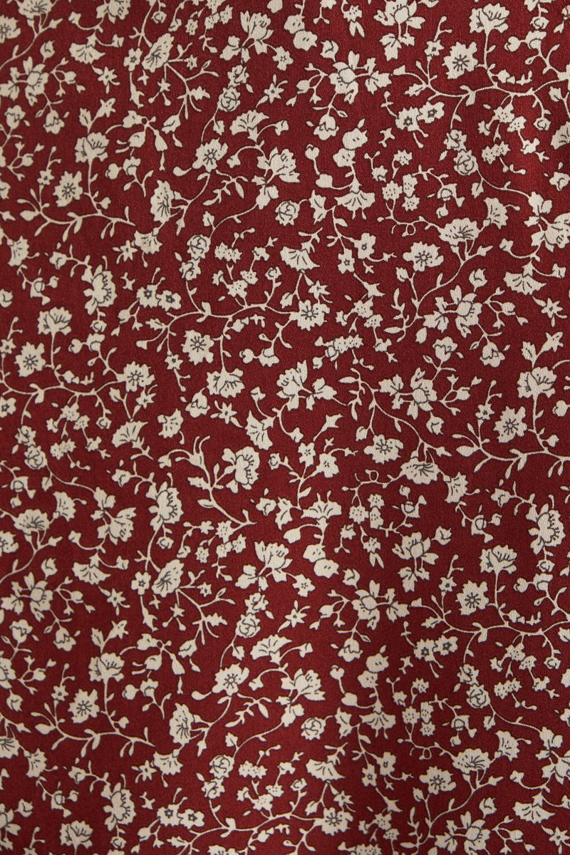 Barney Floral Print Midi Skirt Rust