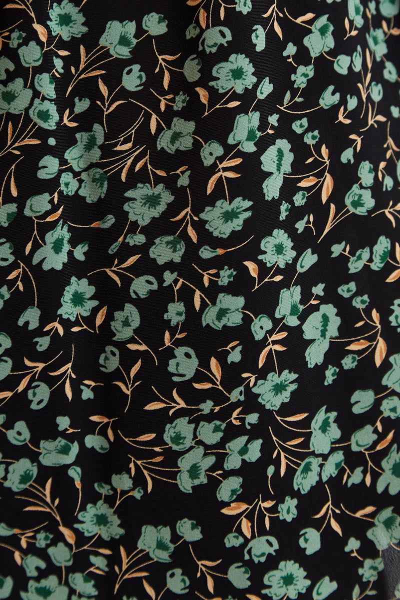 Kathlyn Fleur Vert Print Long Sleeve Midi Dress