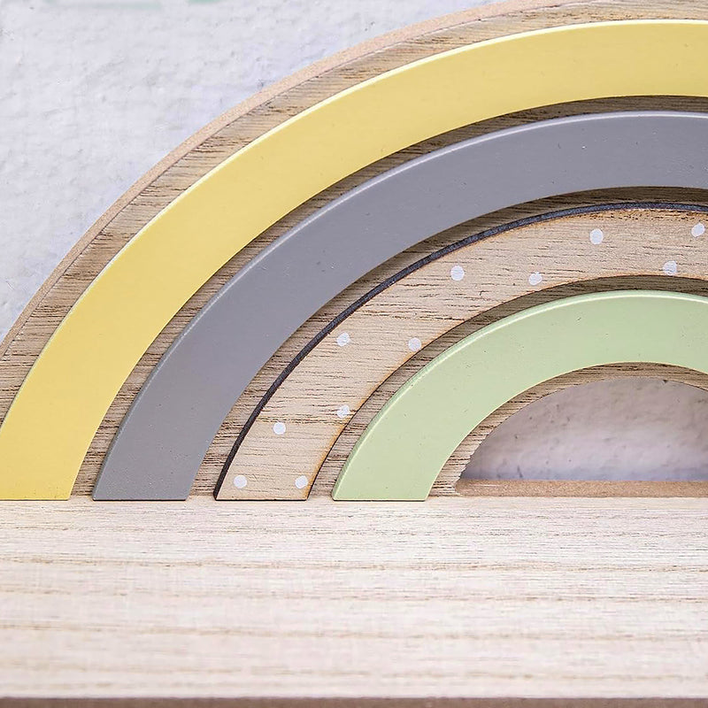 Set Of 2 Wooden Rainbow Shelves with Hooks