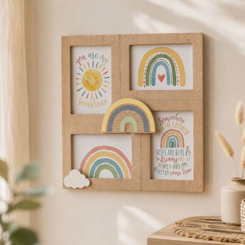 31cm Rainbow Wall Baby Photo Frame with 3D Decor