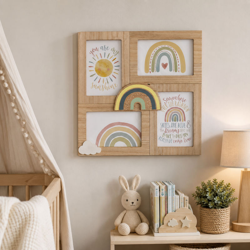 31cm Rainbow Wall Baby Photo Frame with 3D Decor