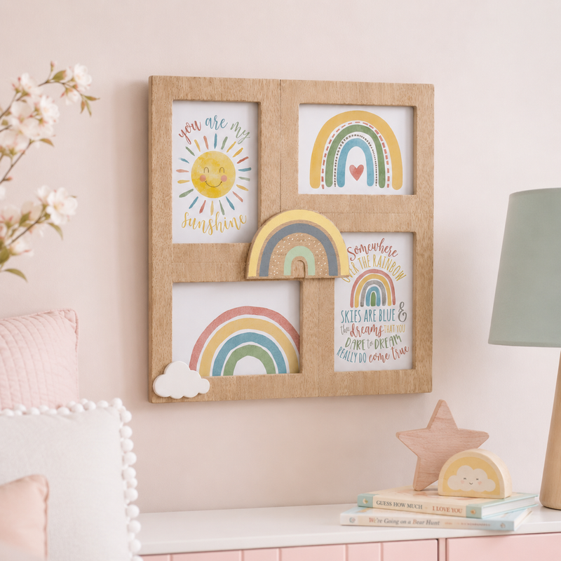 31cm Rainbow Wall Baby Photo Frame with 3D Decor