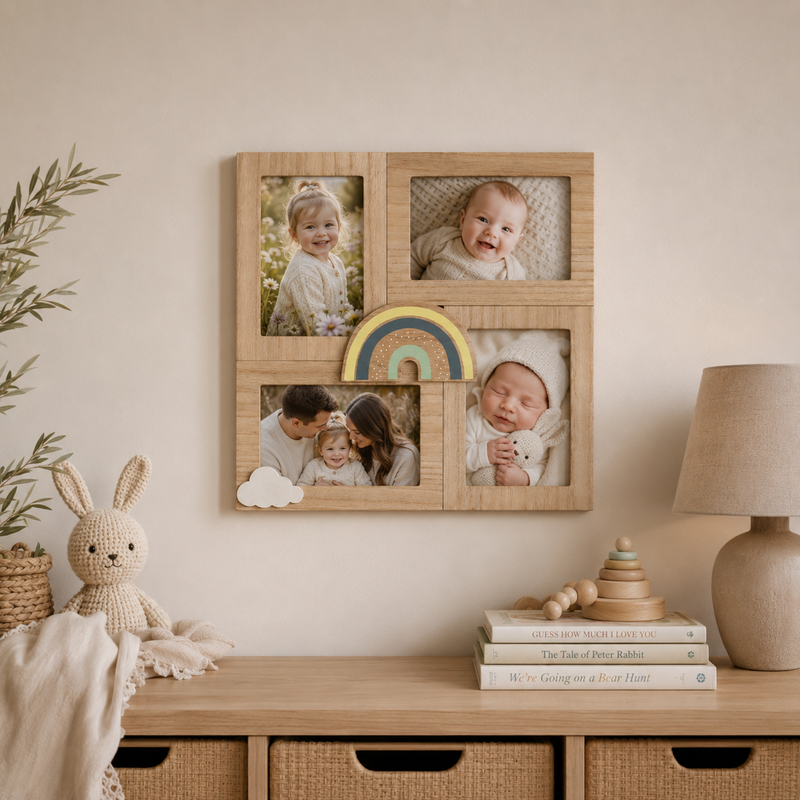 31cm Rainbow Wall Baby Photo Frame with 3D Decor
