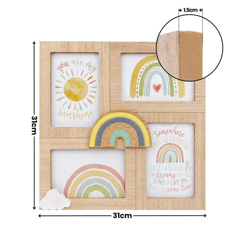 31cm Rainbow Wall Baby Photo Frame with 3D Decor