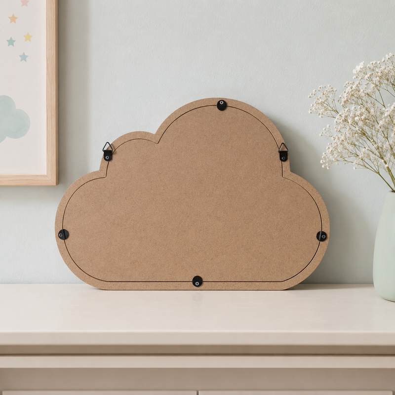 Baby Nursery Wooden Cloud Shape Mirror