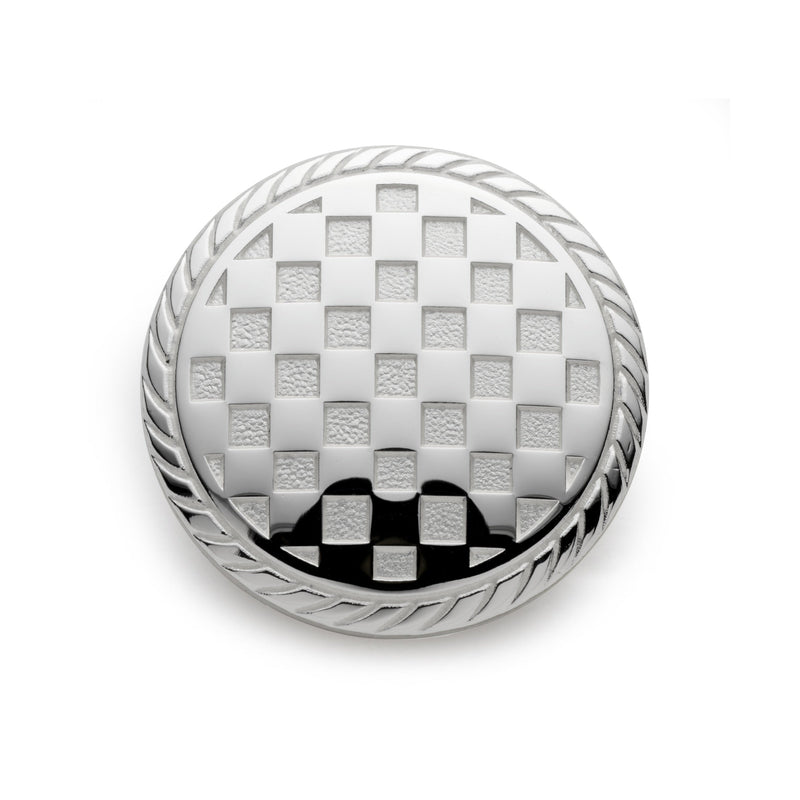 Checkerboard Blazer Button in Silver