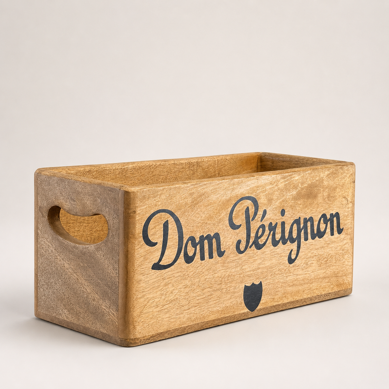 Dom Perignon Storage Wooden Champagne Crates Natural Finish