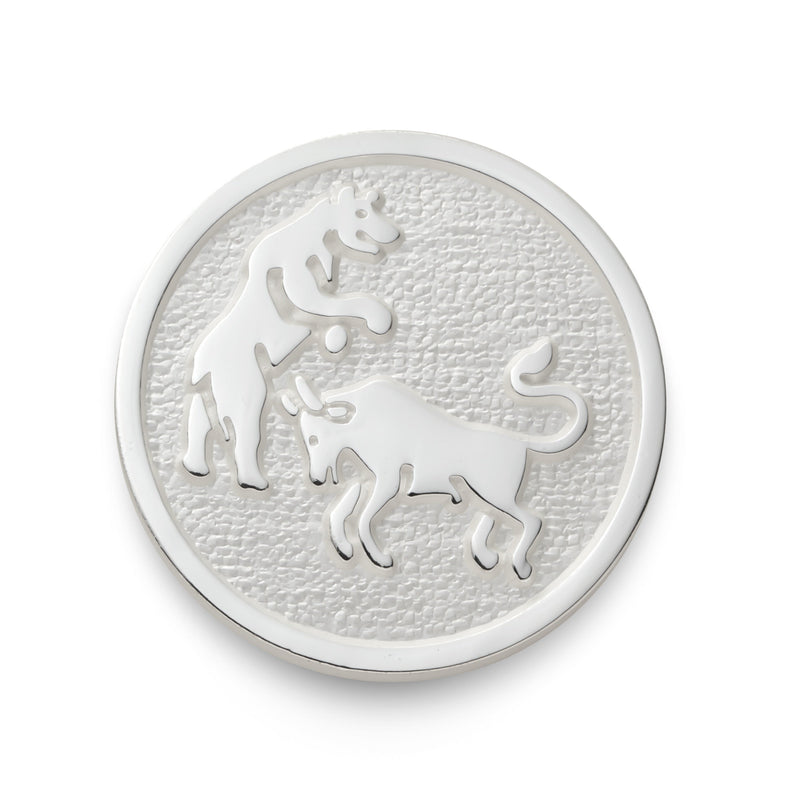 Bull And Bear Blazer Button In Silver