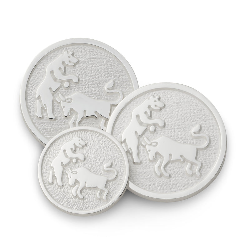 Bull And Bear Blazer Button In Silver