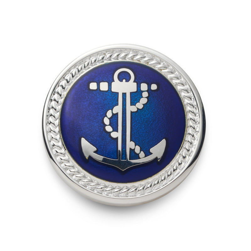 Anchor Blazer Button Set In Silver And Royal Blue