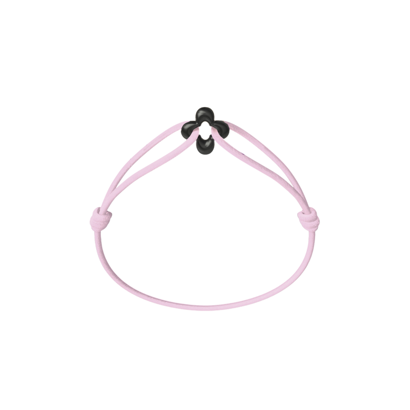 Mini Black Clover Cord Bracelet