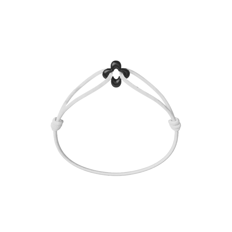 Mini Black Clover Cord Bracelet
