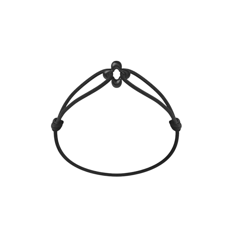 Mini Black Clover Cord Bracelet