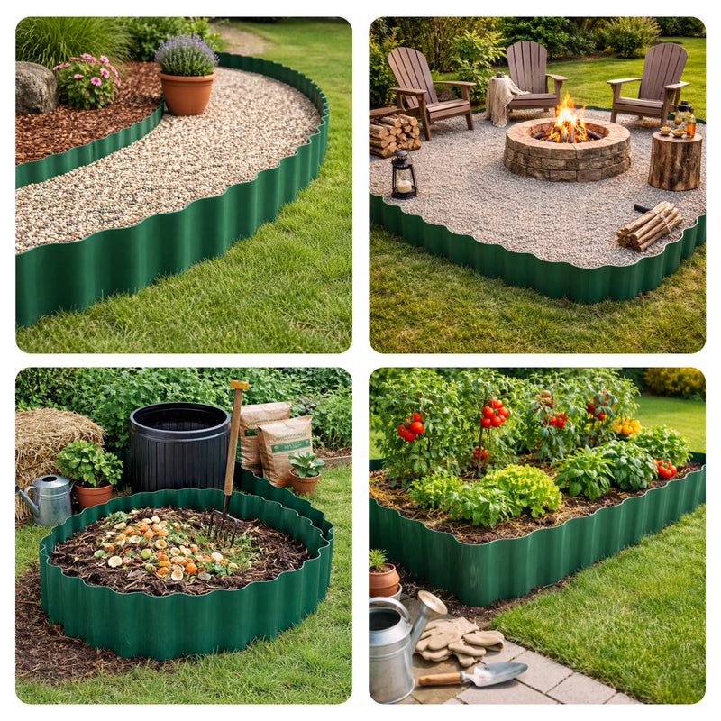 30M x 15cm Strong Plastic Garden Edging Border Roll