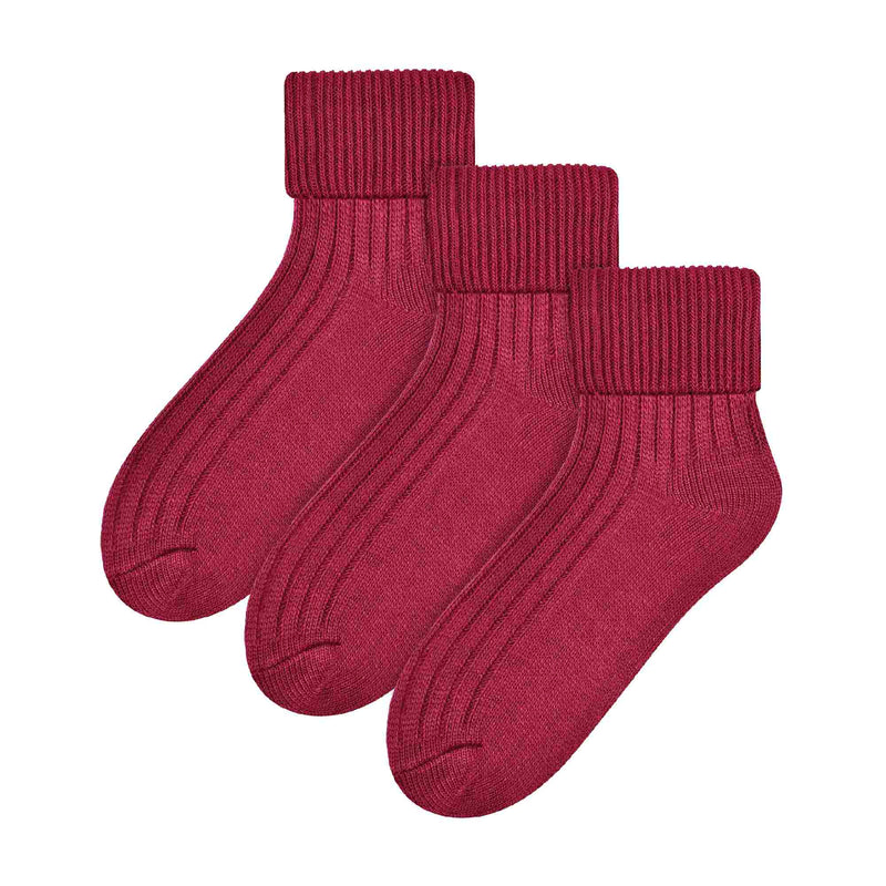 3 Pack Ladies Cosy Wool Bed Socks (2 Sizes)