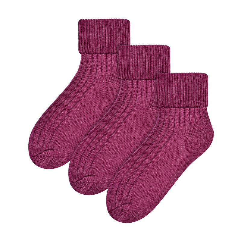 3 Pack Ladies Cosy Wool Bed Socks (2 Sizes)