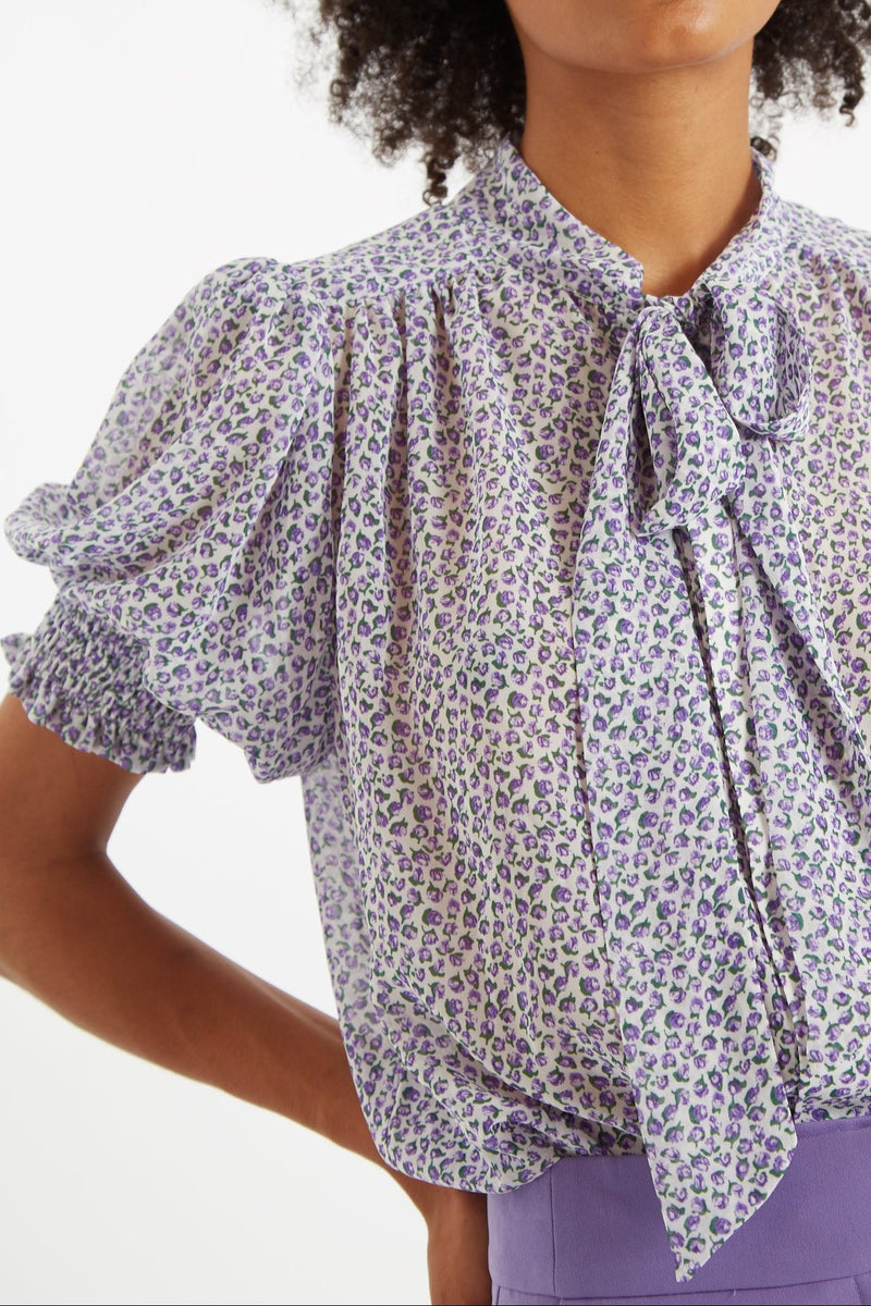 Belia Rosetta Tie Neck Blouse