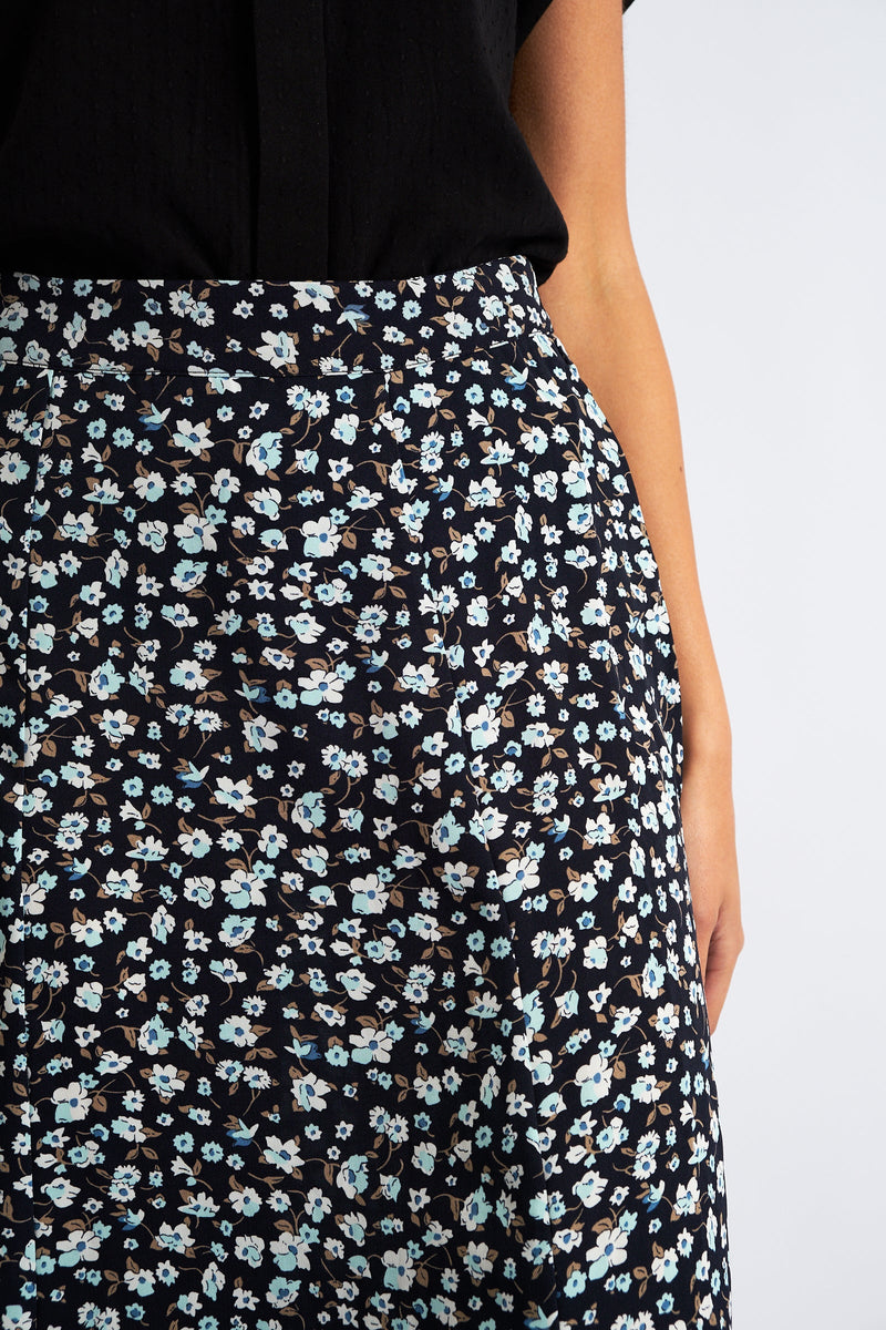 Bertie Floral Midi Skirt Navy